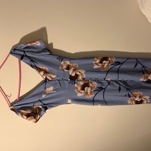 Long blue floral dress